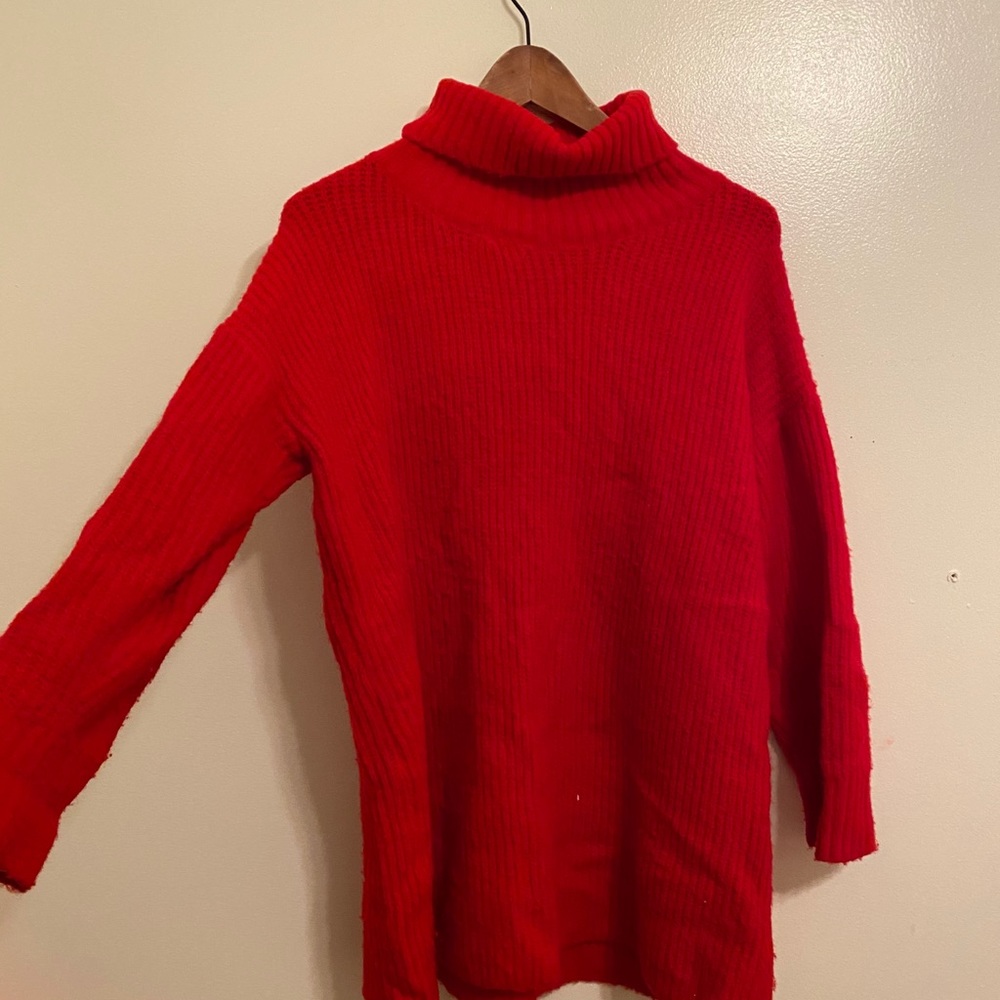 Christmas red turtle neck dress